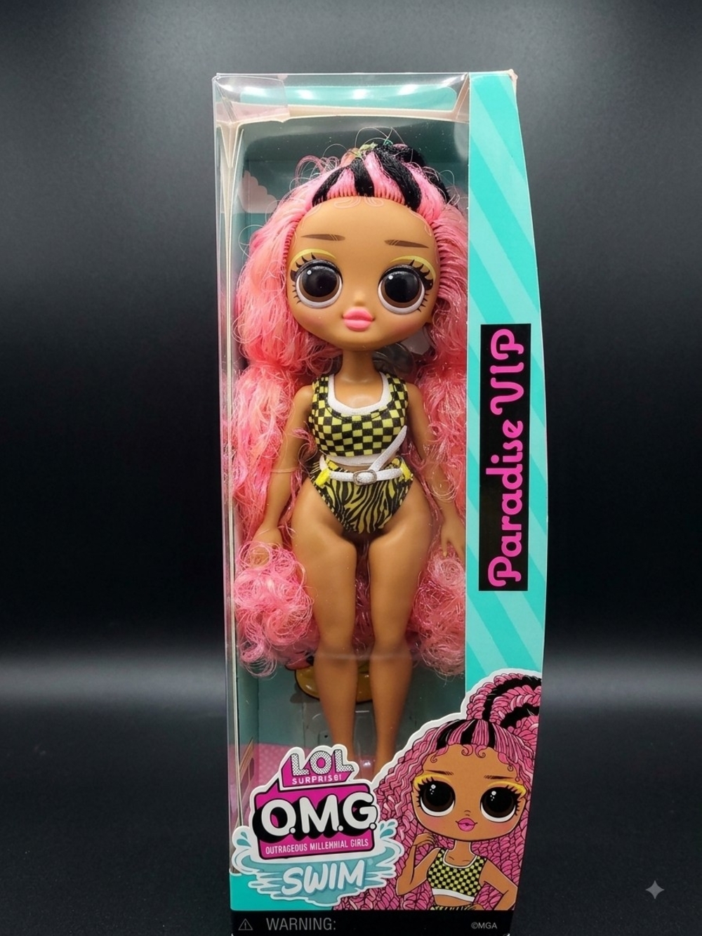 L.O.L. Surprise! Doll with Pink Hair and Yellow/Black Swimsuit